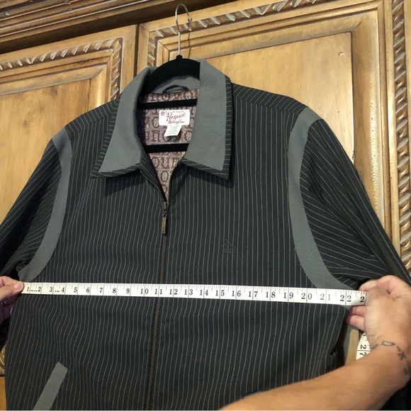 Penguin Authentic Original Men's Large Striped Zip Up Jacket Vintage - Picture 8 of 12